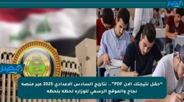 “حمّل نتيجتك الآن PDF”.. نتائج السادس الإعدادي 2025 عبر منصة نجاح والموقع الرسمي للوزارة لحظة بلحظة